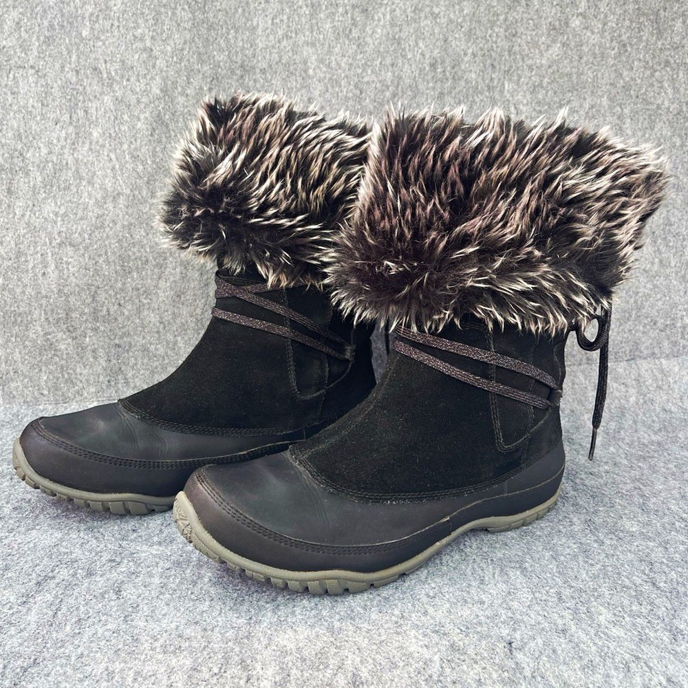 The North Face Shellista Waterproof Winter Boots Black Faux Fur Primaloft 9.5